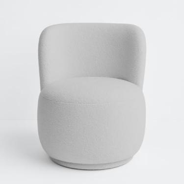 Imagem de Poltrona Orgânica para Recepção Tecido Bouclé Estofada Moderna Resistente MOBLAN decor (Cinza Claro)