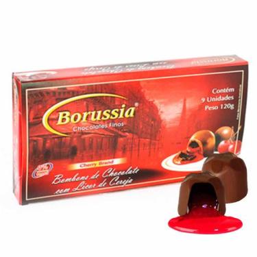 Imagem de Bombom Licor de Cereja Borússia Chocolates, Caixa com 9 Unidades