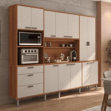 Imagem de Armario para cozinha Cairo jequitiba/areia - Mais de Casa