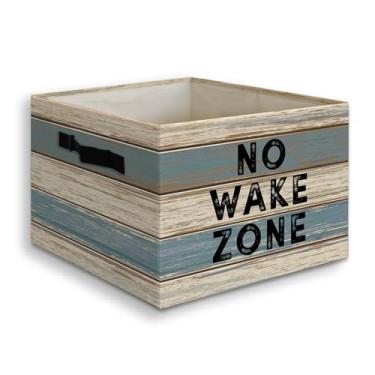 Imagem de JUIOEIU Caixa organizadora dobrável náutica costeira com alças, sem zona de despertar, lago, casa, litoral, dobrável, organizador para casa, quarto, lago, roupas, brinquedos, livros