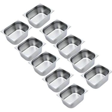 Imagem de Kit 10 Cubas Gastronômicas GN 1/2 150mm Aço Inox - Vaccarin