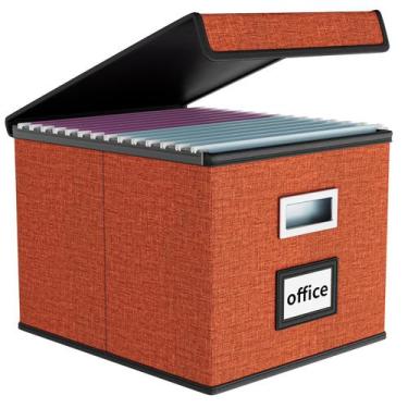 Imagem de Caixa organizadora de arquivos Huolewa atualizada e portátil com tampa