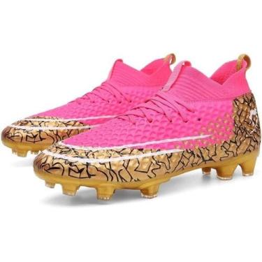 Imagem de Tênis de futebol masculinos de futebol com pontas longas, couro e borr