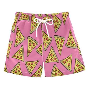 Imagem de Calções de banho SLHKPNS Pizza Slices Drawing for Boys Pink