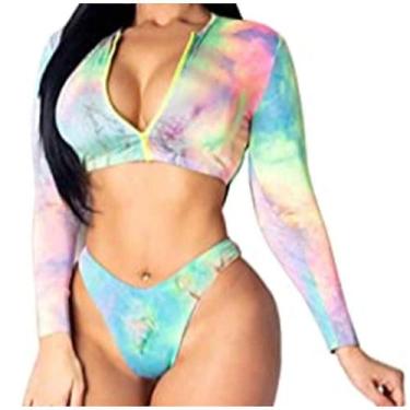 Imagem de Moda Feminina Biquíni Impresso Push-up Acolchoado Swimwear Swimsuit Be