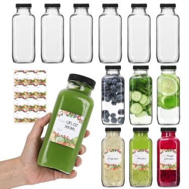 Imagem de Garrafas de vidro Alotpower 360mL com tampas para fazer sucos, pacote 