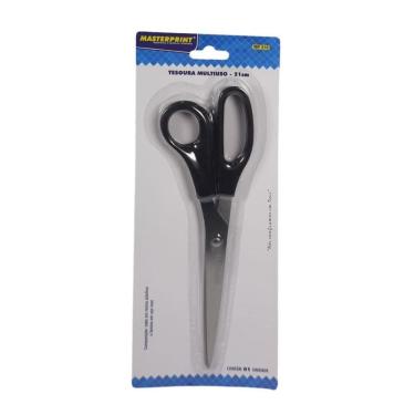 Imagem de Tesoura Multiuso, Aço Inox Grande 21Cm Cabo Preto - Mp510