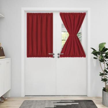 Imagem de Cortina Easy-Going 132x102 cm Painel de porta Blackout vermelho