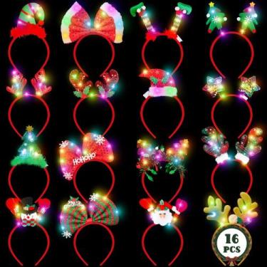 Imagem de Bandana de Natal HOVACY Light Up LED 16 unidades para adultos