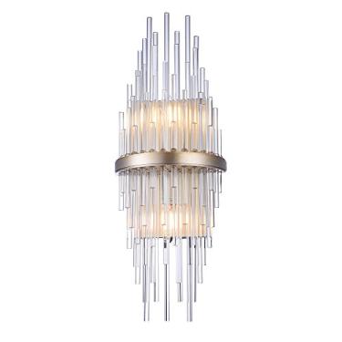 Imagem de Arandela De Metal E Vidro Bella Iluminação Sansa No Voltagev Dourado/transparente