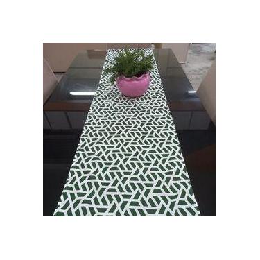 Imagem de Caminho de mesa 40 x 1,75 - verde geométrico - DIAS DECOR