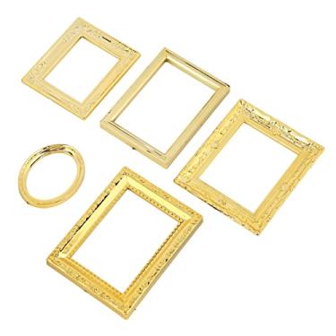Imagem de ZJchao 1:12 Escala de Moldura de Boneco de Boneco, 1:12 Dollouse Mirror Frame Dollouse Mirror Frame Miniatura Picture Dollhouse Toys Miniatura Minium