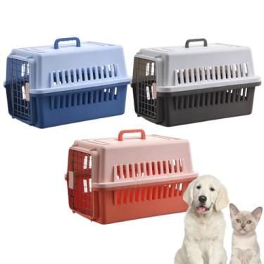 Imagem de Caixa De Transporte Pet 58x36x35cm Viagem Passeio Cães Gatos (Marrom-escuro)