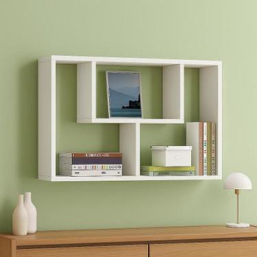 Imagem de Prateleira suspenso decorativa de Parede mdf 70x90x18cm para Sala Orga