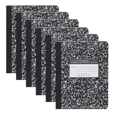 Imagem de Roaring Spring Cadernos de composição, pacote com 6, 24,8 x 19,7 cm, pautado em gráficos, 80 folhas, papel branco de 6,8 kg, orgulhosamente feito nos EUA, capas de mármore preto de placa rígida