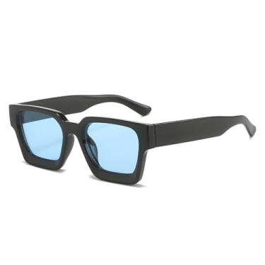 Imagem de Óculos de Sol Feminino Candy Color com Lentes Degradê e Proteção UV400, Estilo Punk, para Esportes ao Ar Livre, Corrida e Ciclismo, Preto e Azul