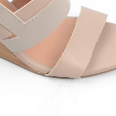 Imagem de Sandália Anabela Couro Conforto - Aye Aye, Amêndoa, 36