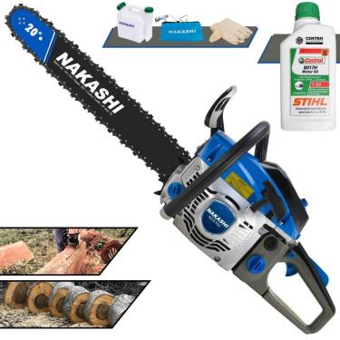 Imagem de Motosserra Nakashi Ncs 550 54,6cc Com Sabre De 20 Com Carburador Walbro 5560030 + Óleo Stihl 8017