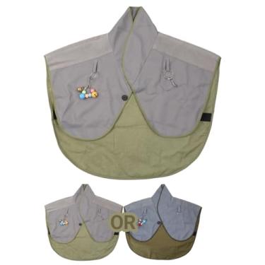 Imagem de WAGHAVEN Protetor de ombro de papagaio interativamente, protetor de pescoço para animais de estimação, pássaros, periquitos, xaile multifuncional anti-arranhões - 1 peça (cinza-regular)