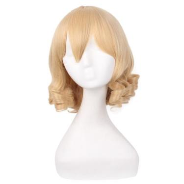 Imagem de Peruca de cosplay genérica curta loira encaracolada Lolita 35 cm para 