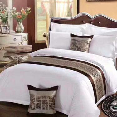 Imagem de Cachecol de corredor de cama de hotel, corredores de cama e cachecóis, decoração suave e confortável, antiderrapante, sem rugas, perfeito para quarto principal, decoração de casa estilo hotel - café||