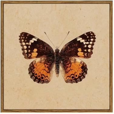 Imagem de InSimSea Tela quadrada emoldurada arte borboleta sombras 30,5 x 30,5 cm