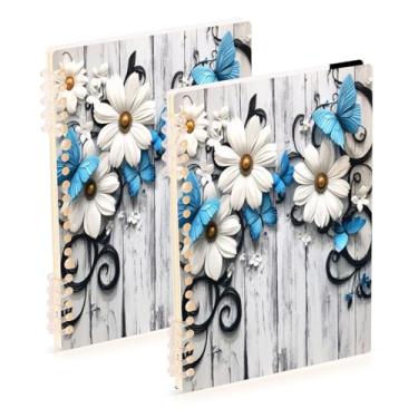 Imagem de Burbuja Cadernos com nome, papel pautado universitário A5 com 60 folhas, fichário para escritório, 2 unidades