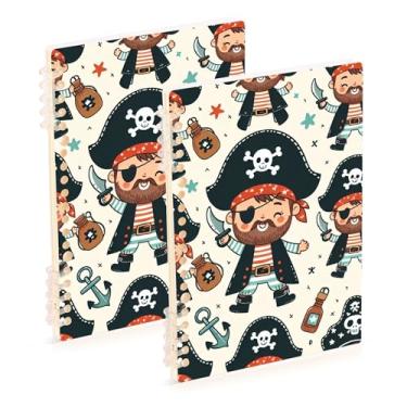 Imagem de Burbuja Cadernos com nome, papel pautado universitário A5 com 60 folhas, fichário para escritório, 2 unidades