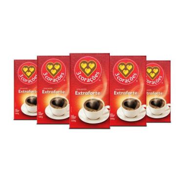 Imagem de Café 3 Corações Extraforte a Vácuo Kit 5 Pacotes 500g