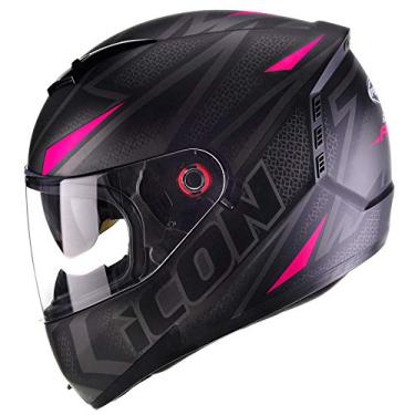 Imagem de Capacete Fechado Moto Peels Icon Fast Preto Fosco com Rosa 56