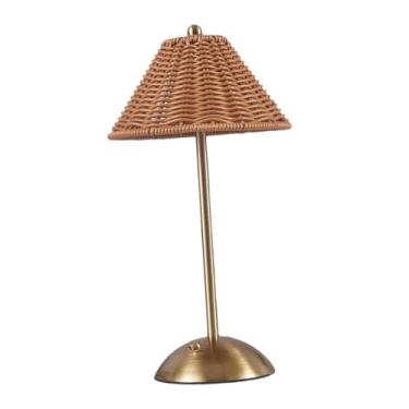 Imagem de Bothyi Luminária de mesa sem fio, luminária de mesa portátil, 3000K/6500K/4500K, luz noturna de com 3 cores, para sala de estar, de trabalho e de cabeceira, Marrom