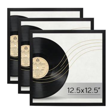 Imagem de Conjunto de 3 molduras quadradas para quadro de 32,5 x 32,5 cm, para pôster de CD ou imagem de 31,5 x 32,5, exibição de parede para decoração de casa/escritório