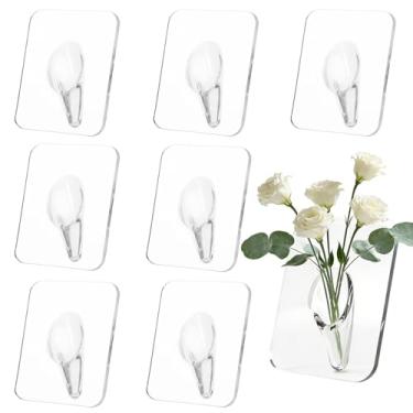 Imagem de Vaso de flores com moldura de 8 peças, vaso de acrílico transparente de 20 x 15 cm, porta-retratos, vaso de flores exclusivo, vasos de arte moderna para decoração de casa, mesa, quarto, sala de estar