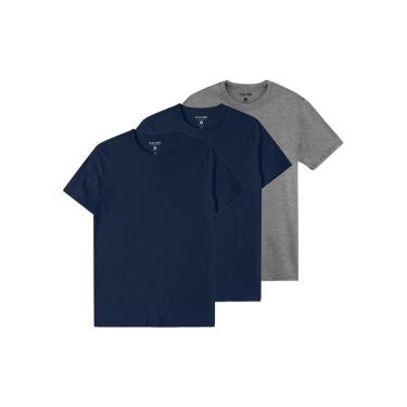 Imagem de Kit com 3 Camisetas Masculina Malwee 1000015037 Branco-Masculino