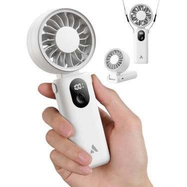 Imagem de Aecooly Ventoinha portátil poderosa | Tempo máximo de resfriamento de 20H | 3 modos flexíveis | 5 velocidades de vento | Display de nível de bateria | Mini bateria pessoal recarregável por USB
