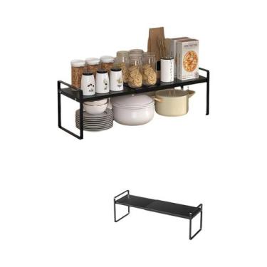 Imagem de Prateleira De Armazenamento Multi-Nível De Metal Expandível Para Cozin