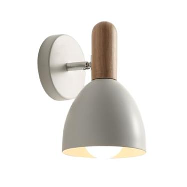 Imagem de Arandelas de parede modernas ajustáveis lâmpada de cabeceira macaron luminária de parede criativa de madeira lâmpadas de parede para quarto cozinha sala de estar corredor quarto infantil (branco)