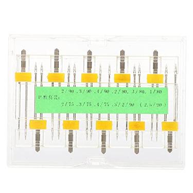 Imagem de aqxreight 10 Unidades de Agulhas Gêmeas, Vários Modelos de Pinos Duplos Com Caixa de Plástico para Máquina de Costura Doméstica Decorativa Esta ou Agulha de Máquina Pode Ser Equipada Com a Mesma Agulha Gêmea