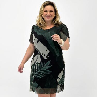 Imagem de Vestido Formitz Plus Size Curto em Tule Manga Curta Feminino-Feminino