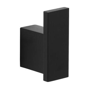 Imagem de Cabide Para Banheiro De Parede Preto Fosco Dupla Fixação - Metalcromo