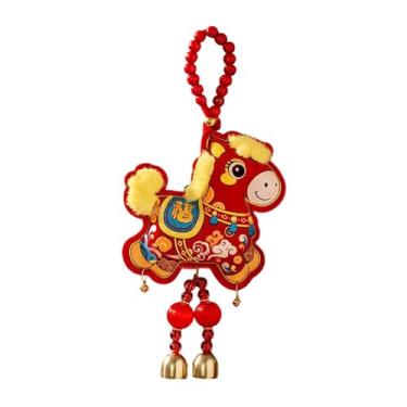 Imagem de Esquirla Enfeite de Ano Chinês 2026 para pendurar, decorativo, tradicional, pingente para pendurar no Festival da Primavera Lunar, para escritório ou, Cavalo