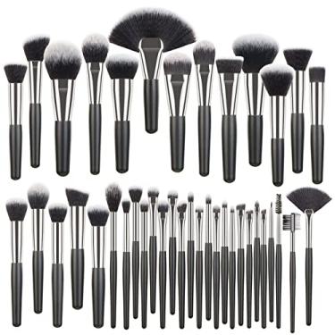 Imagem de Conjunto de pincéis de maquiagem Feiyxu, 40 peças, profissional, cabo de madeira, pincel cosmético, base, pó, conjunto de maquiagem, pincéis de delineador