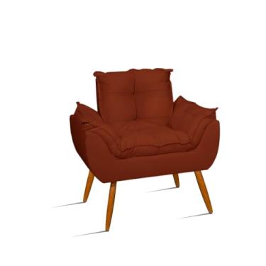 Imagem de Poltrona Opala Decorativa - Ideal para Sala de Estar, Recepção e Escritório, Conforto e Estilo Moderno (Terra Cota)