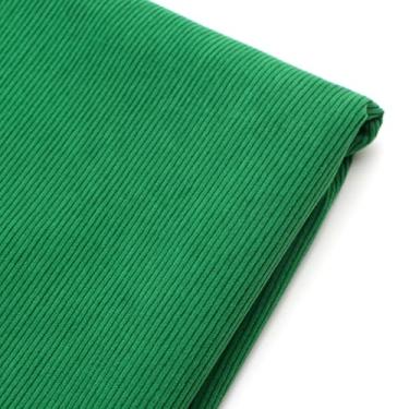 Imagem de David accessories Tecido de veludo cotelê por jarda em cor sólida, 147 cm de largura, material acolchoado bordado macio para material de costura, tecido, cor cáqui (verde escuro)