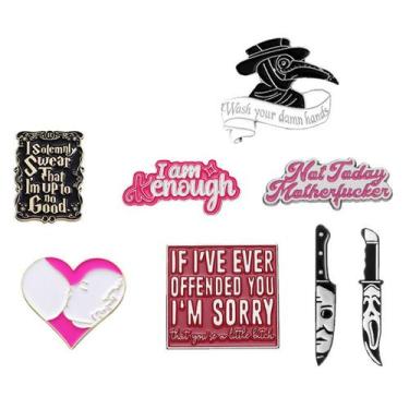 Imagem de Conjunto de alfinetes de broche Creative Mixed Style Alloy Lapel Pin x