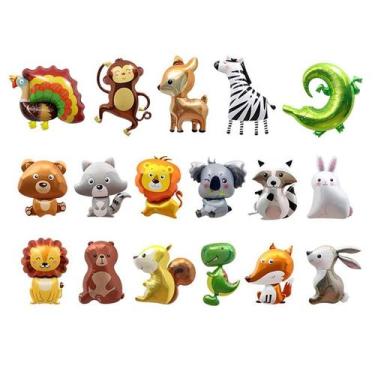 Imagem de Conjunto de balões metalizados Jungle Animal, 17 unidades para festa i