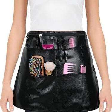 Imagem de Avental Professional Barber PU Leather Meia Avental Preto - yiweisai