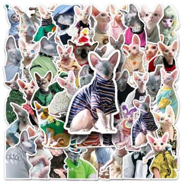 Imagem de Pacote de adesivos Sphynx Cat, 50 unidades, à prova d'água e resistent