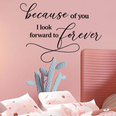 Imagem de Adesivos de parede Because of You Inspirational Quote 30x40cm PVC - yi
