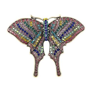 Imagem de Broche Vintage Butterfly com strass multicoloridos - Yiweisai